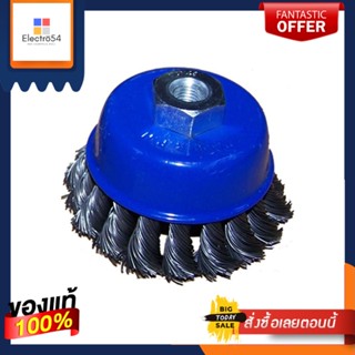 KNOT แปรงลวดรูปถ้วย ถักเปีย SUMO 3x10x1.5 ซม.KNOT WIRE CUP BRUSH SUMO 3X10X1.5CM