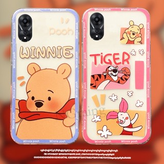 เคสโทรศัพท์มือถือ ซิลิโคนนิ่ม ใส กันกระแทก ลายการ์ตูนหมี และหมูสีชมพูน่ารัก สําหรับ OPPO A78 5G OPPOA78