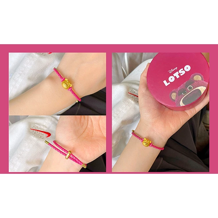 จี้ลูกปัดหมีสตรอเบอร์รี่ สีทอง อุปกรณ์ทำสร้อยข้อมือ thumbnail 10