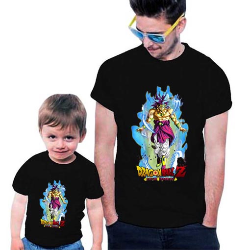 เสื้อยืดคู่รัก Broly Super Saiyan พ่อและลูกชายขนาด Unisex จําหน่าย SML XL 2XL