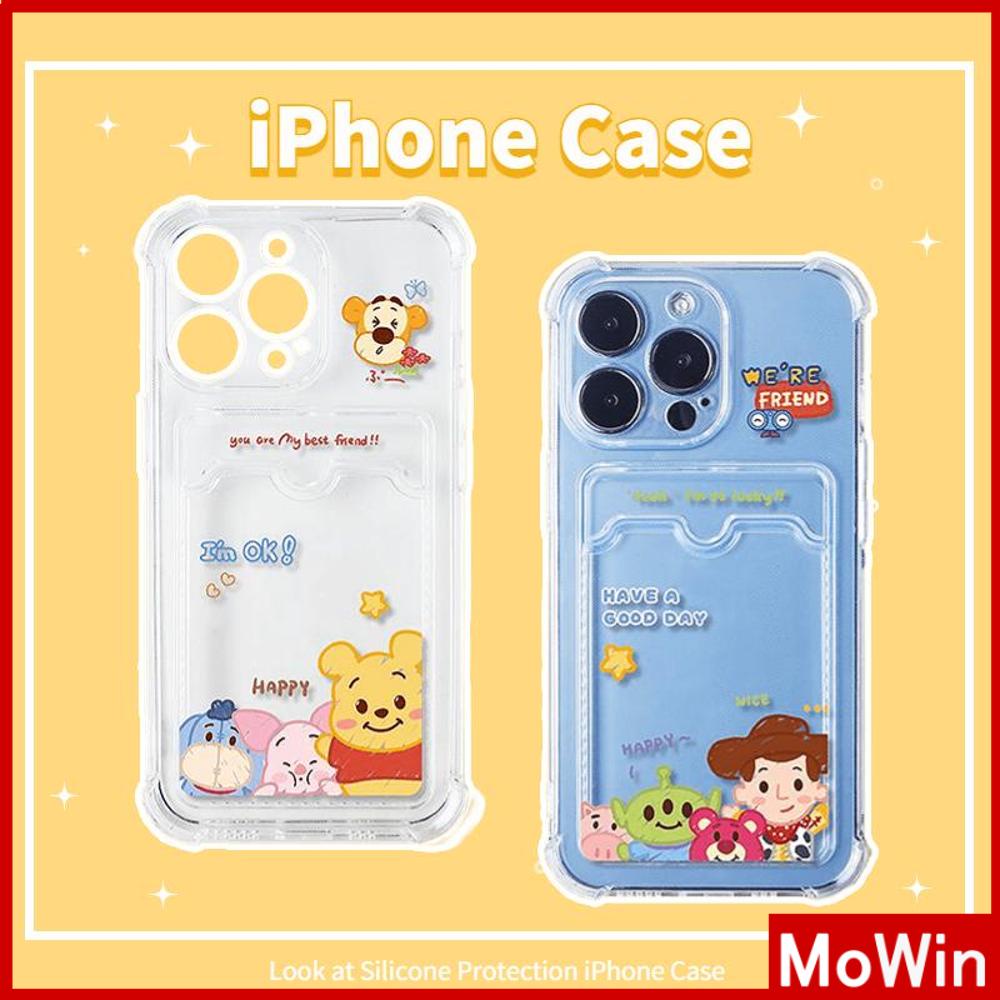 Mowin - เข้ากันได้สำหรับ 15 เคสไอโฟน11 เคส iphone 11 สำหรับ 14 Pro Max เคส iPhone การ์ดใส่การ์ดเคสใสเคส TPU เคสกันกระแทกฝาครอบกล้องการ์ตูนน่ารักเข้ากันได้กับ iPhone 11 12 13 Pro Max 7Plus XR XS 7 8
