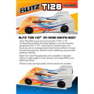 Titan Blitz T128 1 / 12 รถสปอร์ต แบบใส สําหรับรถยนต์ YFYO