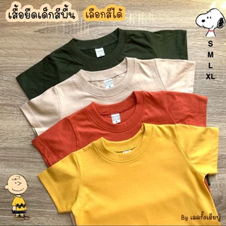 FUFU เสื้อยืดเด็กสีพื้น Size S-XXL อายุ 1-10 ปี แขนสั้น คอกลม ผ้าคอตตอน 🌰Earth Tones #1 (TSR-5)