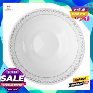 Opal ชามโอปอทรงกลม Dotted Line Kassa Home รุ่น Pbw90 ขนาด 9 นิ้ว ขาวฟ้าround Opal Bowl Dotted Line  Home Pbw90 Size 9 In