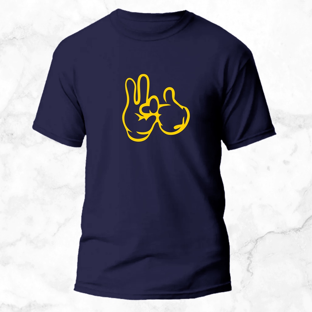 เสื้อยืด CASUAL T-SHIRT FINGER-1 LOGO GOLD & BLACK