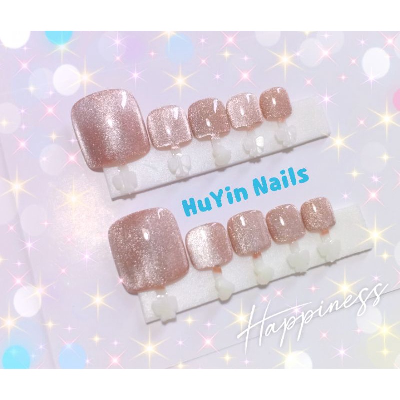 เล็บปลอม เล็บเท้า เล็บเจลแท้ 100% เล็บปลอมสำเร็จรูป 🔮 สีลูกแก้ว สีแคทอาย 🔮 แถมกาว+ตะไบ