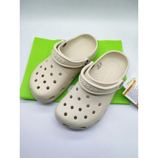 Crocs classic clog bone white unisex for man woman sandals with ecobag