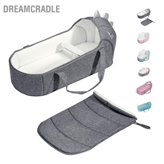 DreamCradle ตะกร้านอนเด็กแบบพกพาการออกแบบที่นอน 3 มิติเตียงเดินทางทารกแรกเกิดที่สะดวกสบายพร้อมสายรัดนิรภัย