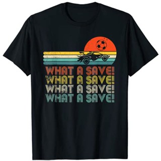 What A Save Vintage Retro Rocket Soccer Car League T-Shirt_01