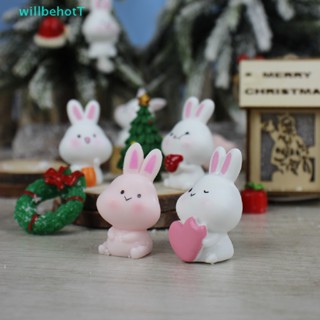 [WillbehotT] ตุ๊กตากระต่ายเรซิ่น ขนาดเล็ก สําหรับตกแต่งสวน DIY 1 ชิ้น