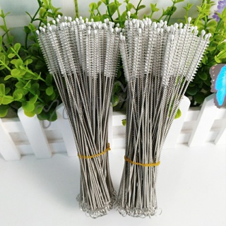 YuKi แปรงล้างหลอดดูด จุกนม ขนไนล่อน ไม่ทำให้เป็นรอย  Stainless steel soft straw straw brush