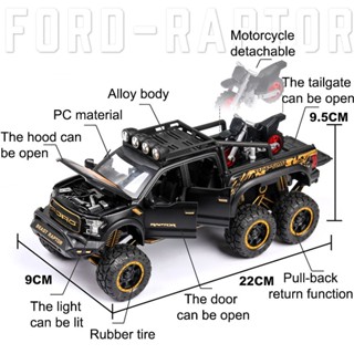 【RUM】โมเดลรถยนต์ สเกล 1:28 Ford Raptor F150 6X6 3RXI