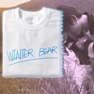 KPOP Bangtan Kim Taehyung Winter Bear T-Shirt Outfit / V Winterbear Army Shirt Merch - WHITE