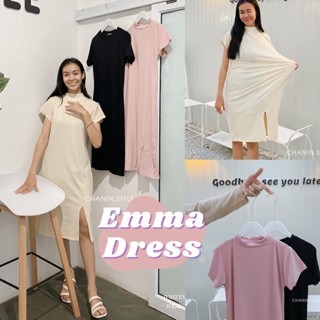 [Chanin.style🍓] - Emma dress เดรสคอปีน ผ้ายืด ทรงสวย ใส่แล้วพลางหุ่น ใส่ได้ตลอด