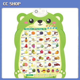 พร้อมส่ง โปสเตอร์พูดได้3 ภาษา  ไทย อังกฤษ จีน โปสเตอร์เรียนภาษาสำหรับเด็ก ของเล่นเสริมพัฒนาการ พัฒนาสมอง