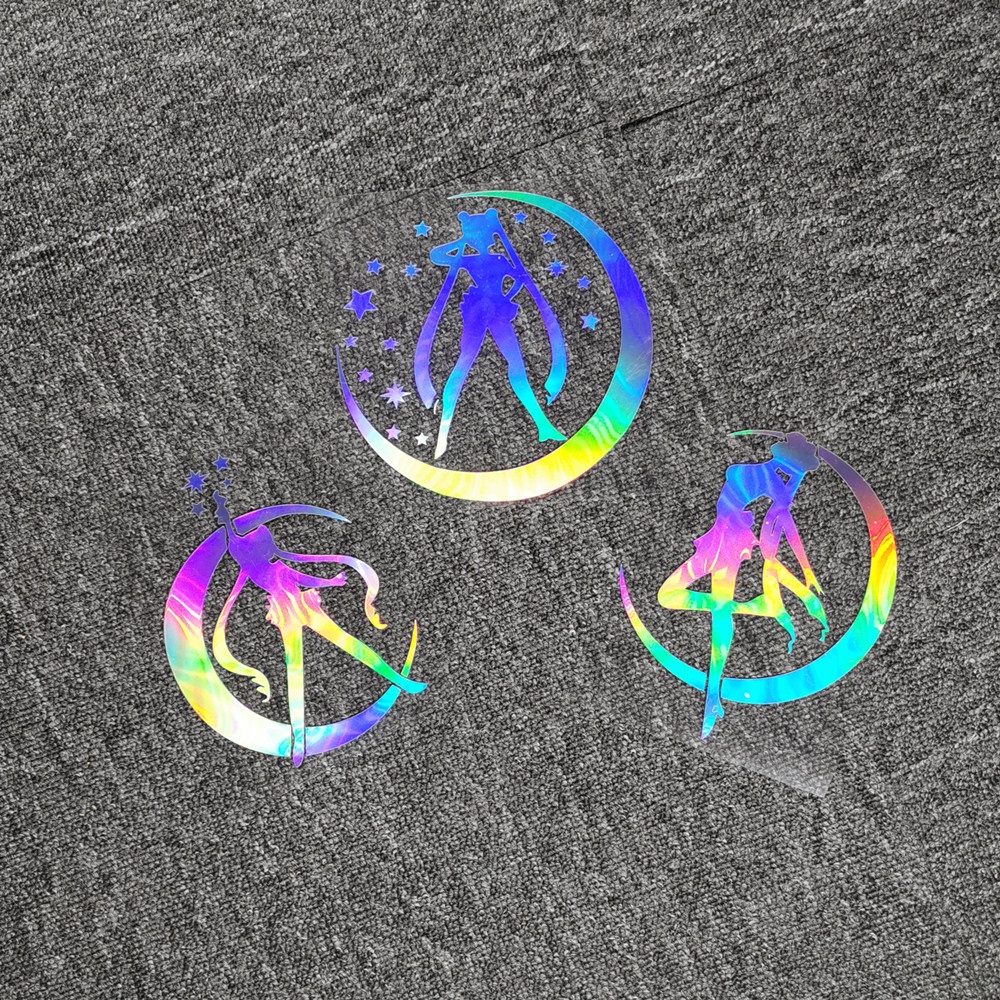 สติกเกอร์รถเซเลอร์มูน Tsukino Usagi Kayoing อะนิเมะสะท้อนแสงตกแต่งสําหรับการใช้ถังหมวกกันชน Trunk รถจักรยานยนต์คอมพิวเตอร์กรณีแล็ปท็อป