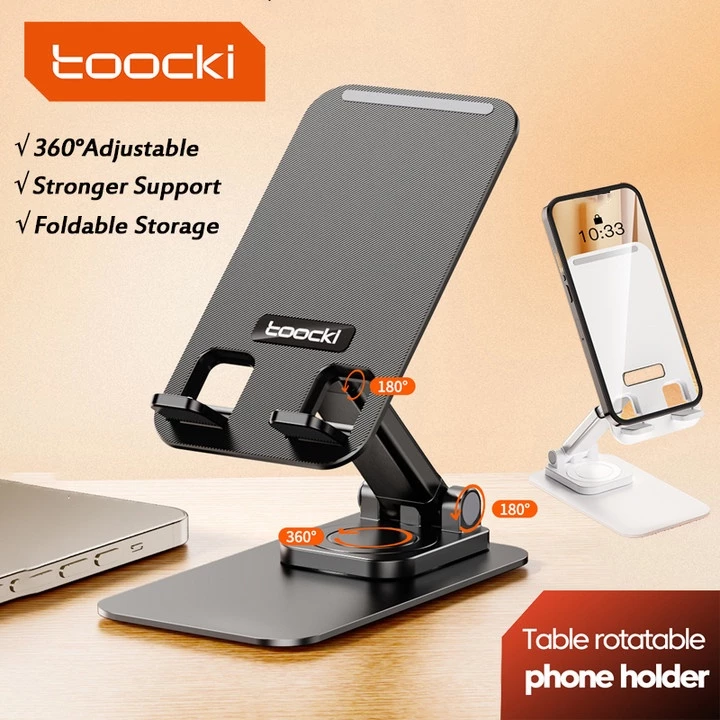 Toocki ขาตั้งโทรศัพท์มือถือ แบบโลหะ หมุนได้ 360 องศา พับได้ อเนกประสงค์ สําหรับคอมพิวเตอร์ แท็บเล็ต