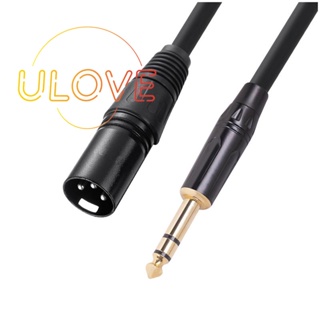 สายเคเบิลไมโครโฟนสเตอริโอ 6.35 มม. 1/4 นิ้ว ตัวผู้ เป็น XLR ตัวผู้ เป็น XLR ตัวผู้ 1 เมตร