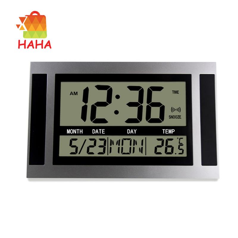 นาฬิกาปลุกดิจิทัล หน้าจอ LCD บอกอุณหภูมิ ปฏิทิน ขนาดใหญ่ สไตล์โมเดิร์น สําหรับตั้งโต๊ะ บ้าน ออฟฟิศ