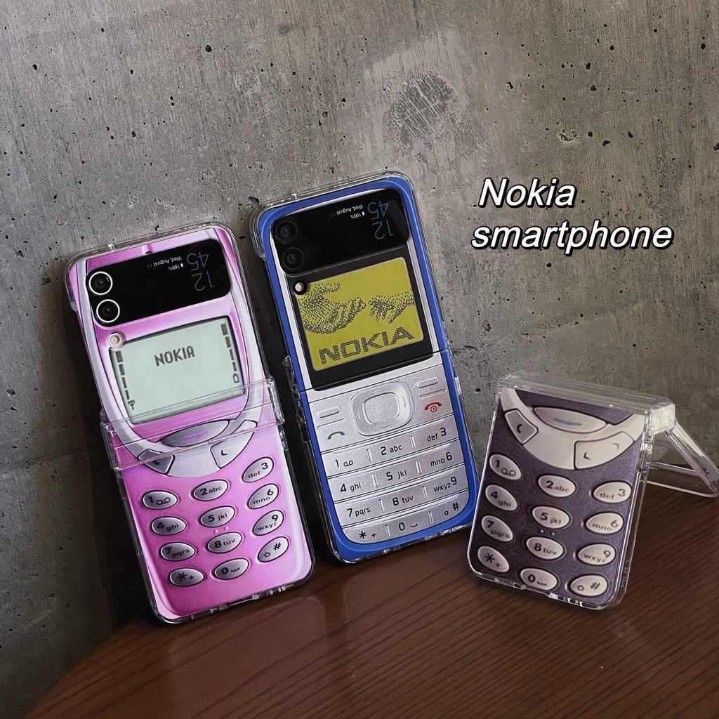 Z Flip5 Samsung Galaxy Z Flip 4 5G 3in1 น่ารัก Nokia PC เคส Samsung Galaxy Z Flip 3 แข็ง กันกระแทก เคสโทรศัพท์ สร้างสรรค์