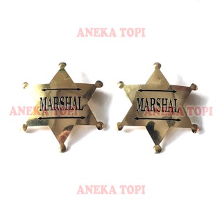 Star Marshal Pin - หมุดโลโก้ Marshal ขนาด 7X6 ซม. หมุดสีทอง - หมุดติดหมวกหลายแบบ