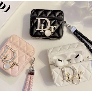 Fashio เคสหูฟังบลูทูธ หนัง PU แบบนิ่ม กันกระแทก กันฝุ่น พร้อมสายคล้อง สําหรับ Airpods 1 2 3 Pro