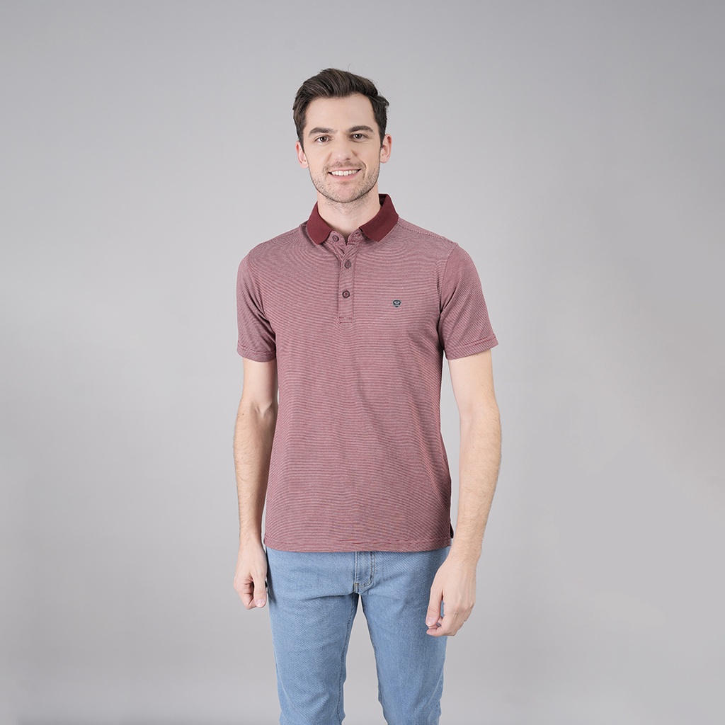 LGS - เสื้อยืดลําลองผู้ชาย - เสื้อยืดคอปก Wangky - แขนสั้น - Maroon - JWS.324.L3128F.01.CCCCC