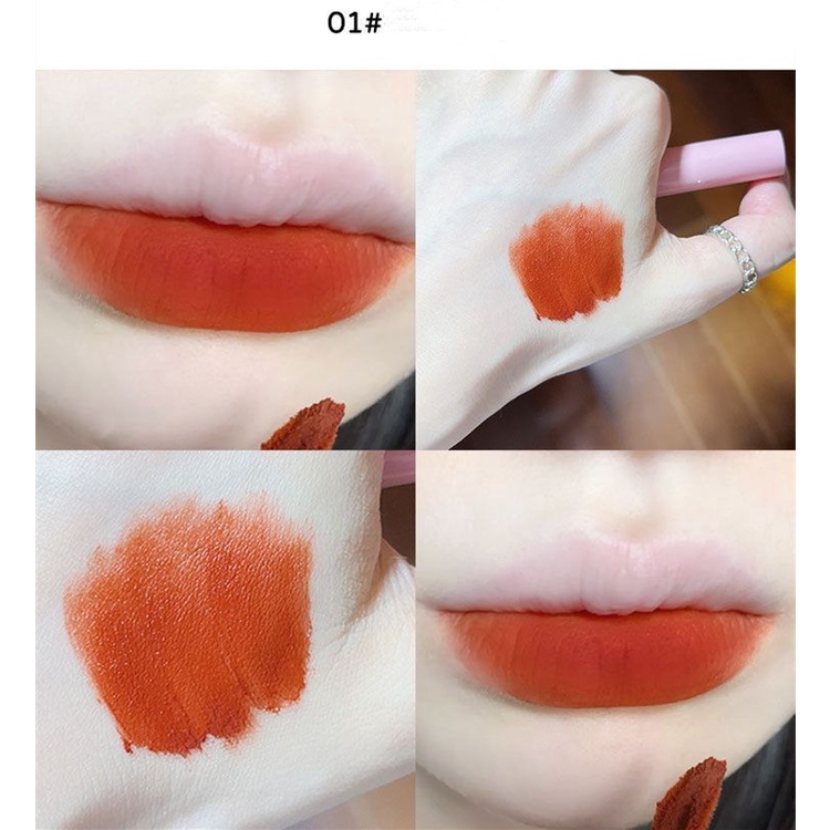 Sensory partyเซตลิปชุด6แท่ง ลิปสติก ส้มอิฐแดงก่ำแดงอิฐ เนื้อแมท เนื้อกำมะหยี่ สีชัด ติดทน ลิปกลอส-8360