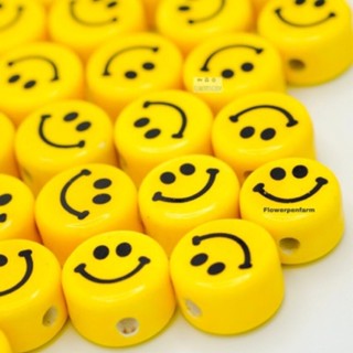 ลูกปัดหน้ายิ้ม smiley bead 50 ชิ้น