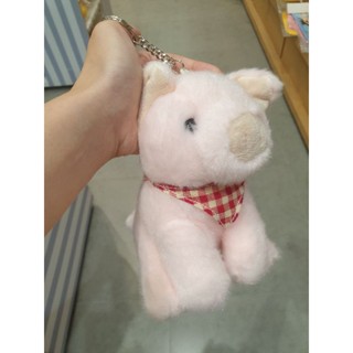 พวงกุญแจตุ๊กตาหมูน้อย สีชมพู ขนาด 6" Little pig key chain