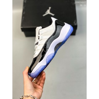 Apzo Nike AIR JORDAN 11 AJ11 รองเท้าบาสเก็ตบอลลําลอง ข้อสั้น แต่งหัวเข็มขัด สไตล์เรโทร