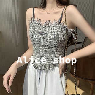 Alice  เสื้อกล้าม เสื้อโชว์หลัง เสื้อครอปแฟชั่น 2023ใหม่ เซ็กซี่  คุณภาพสูง Stylish ทันสมัย fashion A20K05G 36Z230909