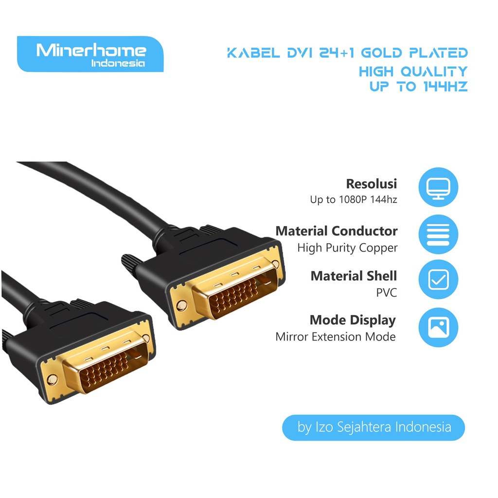DVI 24+1 2K 144Hz สายคุณภาพสูงชุบทอง