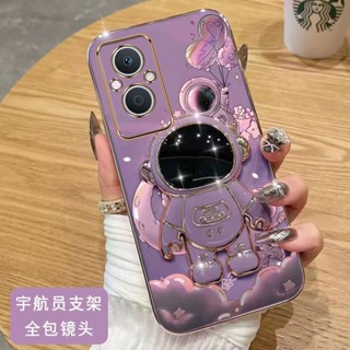 เคสโทรศัพท์มือถือ ขอบตรง ลายนักบินอวกาศ สําหรับ Oppo A96 A36 A36 A7 A16K A16E F17 pro A16 A52 A92 A97