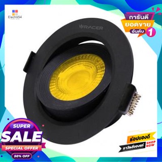 Downlight โคมดาวน์ไลท์หน้ากลม 3.5 นิ้ว LED 5 วัตต์ Warm White RACER รุ่น ADJ RD BK 5W WW สีดำRound Downlight 3.5 Inch LE