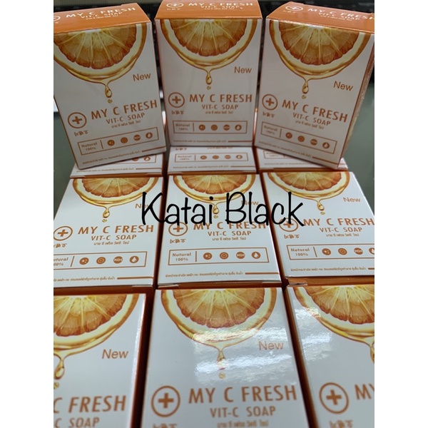 ปรับสูตรใหม่ 💥สบู่ MY C FRESH 🍊มายซี เฟรช วิตซีโซป ลดเลือนจุดด่างดำ รอยดำที่เกิดจากสิว