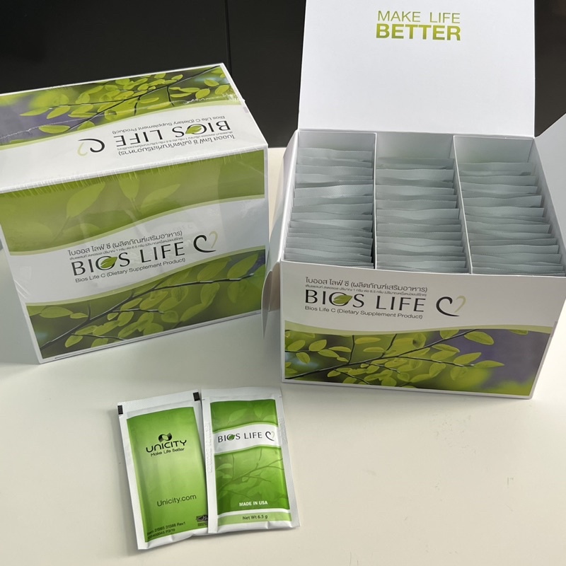 Bios Life C ฉลากไทย (1 กล่อง 60 ซอง)ไบออสเขียว ไบออสซี ไฟเบอร์เพื่อสุขภาพ