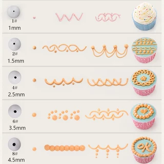หัวฉีดไอซิ่ง ทรงกลม สําหรับตกแต่งเค้ก คุกกี้ มาการอง DIY 15 ชิ้น