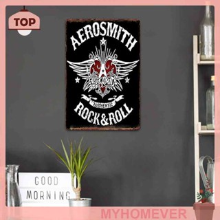 ป้ายโลหะดีบุก ลาย Aerosmith สไตล์วินเทจ สําหรับตกแต่งผนังบาร์ ผับ คาเฟ่ พร้อมส่ง