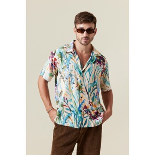 MAKAI เสื้อเชิ้ต เสื้อฮาวาย ผ้าเรยอน รุ่น NOKONOSHIMA Hawaiian Shirt