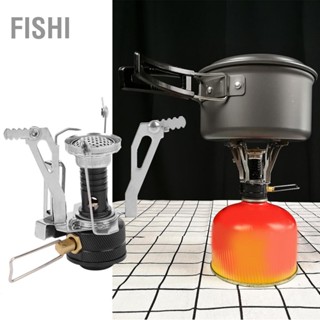 Fishi Outdoor แคมป์ปิ้ง เตาแก๊สมินิแบบพกพาเดินป่าปิคนิคเตาแก๊ส Burner Cookware