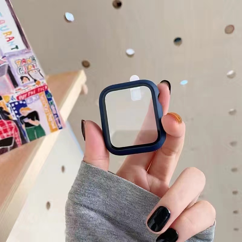 2 in 1 เคส สำหรับ iwatch 7/8/6/5/4/3/2/1/SEเคส Watch สายนาฬิกา PC+Glass Iwatch series10/11 case - รูปที่ 4