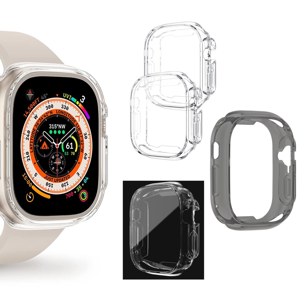 เคสป้องกัน TPU สําหรับ iWatch Apple watch Series 8 7 6 5 4 SE Ultra 49 มม. กันชน อุปกรณ์สมาร์ทวอทช์
