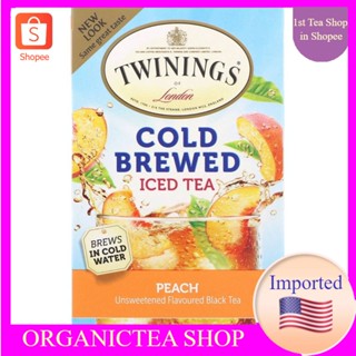 ชา ทไวนิงส์ Twinings, Cold Brewed Iced Tea, Peach, 20 Tea Bags