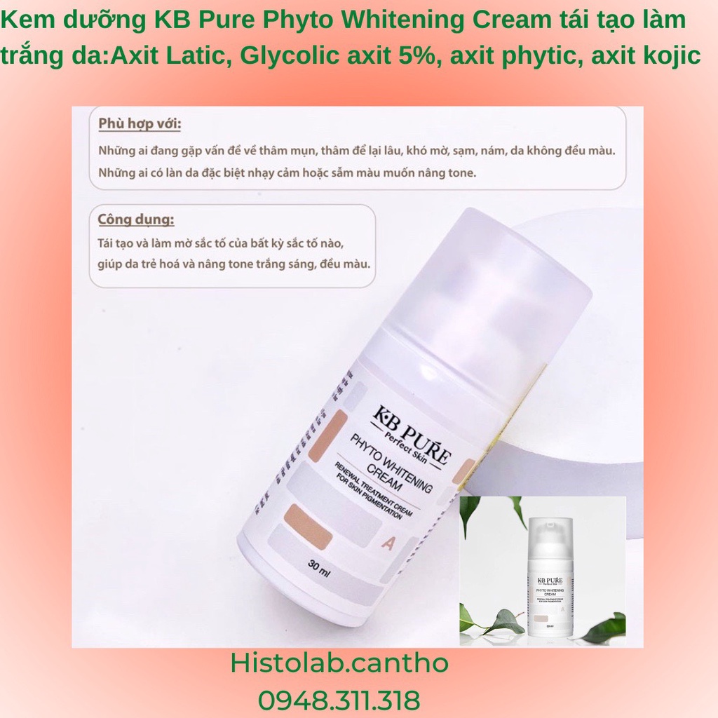 [CTY ] Kb Pure Phyto Whitening Cream 30ML ไวท ์ เทนนิ ่ งครีม