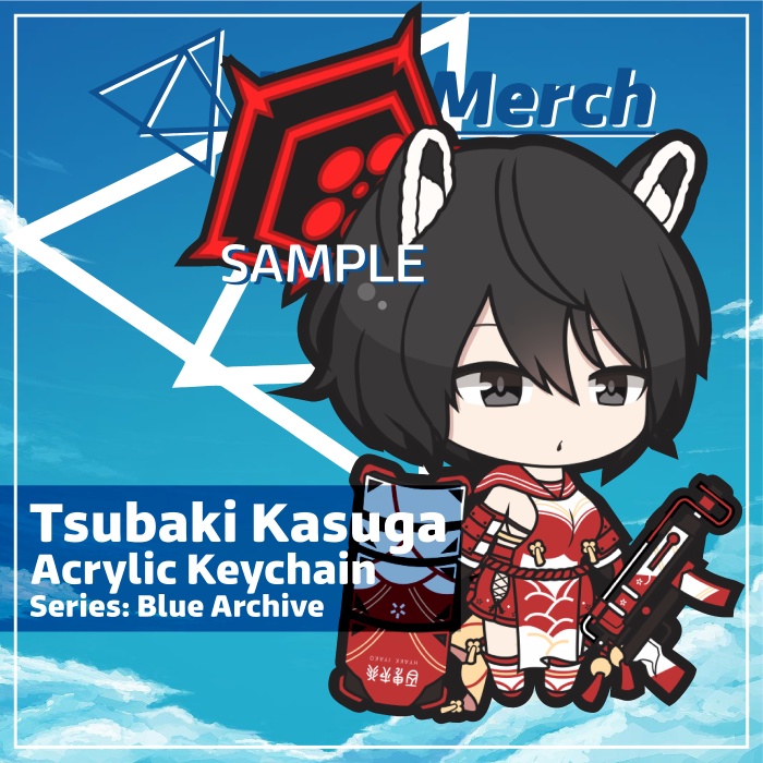 พวงกุญแจ Blue Archive Tsubaki Kasuga | ตัวแทนจําหน่าย Fanmerch Anime Kyramerch