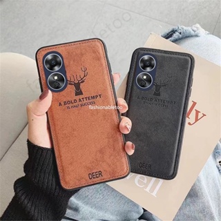 เคสโทรศัพท์มือถือหนัง ซิลิโคนนิ่ม ผิวด้าน ลายกวาง สําหรับ Oppo A78 A58 X A58x A98 A17 K A17K A1 pro A1pro A 78 A 58 A 98 A 17k 5G