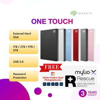 Seagate One Touch ฮาร์ดไดรฟ์ภายนอก HDD 1TB 2TB พร้อมรหัสผ่าน ป้องกัน USB 3.0 แบบพกพา