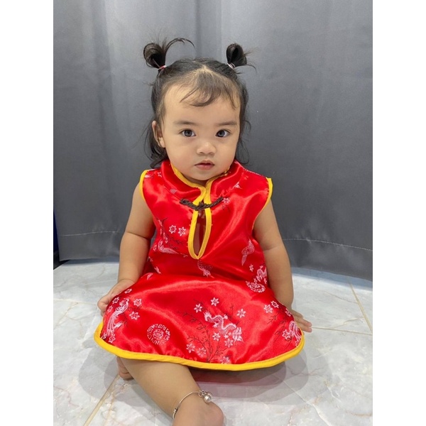 ชุดกี่เพ้าเด็ก ชุดเด็กตรุษจีน ชุดจีน เสื้อกี่เพ้า สำหรับเด็กอายุประมาณ  1-2 ปี (น้ำหนักไม่เกิน 13 กิโลกรัม) - รูปที่ 3