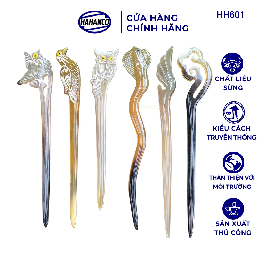 HAHANCO เข็มกลัดผมฮอร์นโบราณ Chiseled และแกะสลักทุกชนิด/สไตล์ใหม่ - HH601